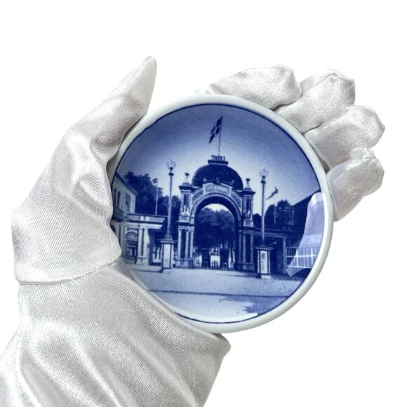 Royal Copenhagen Mini Plate Tivoli Porcelain Blue Display Wall Art 3.25 Inch - Picture 9 of 16